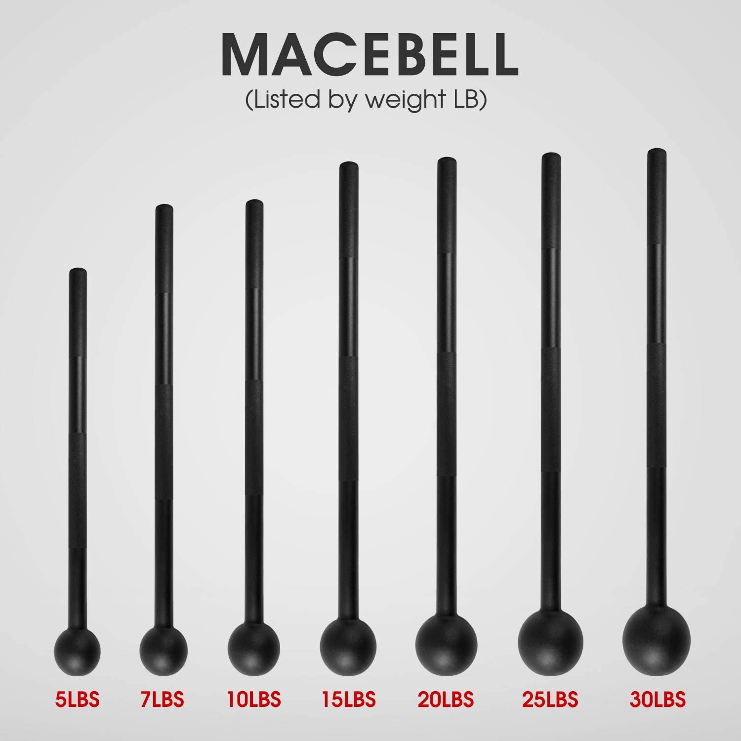 Steel Mace Bell for Strength Training, Support Full Body, Muscles, Shoulder, Grips & Forearms Workouts, Stretching 5, 7, 10, 15, 20, 25, 30 LB for Woman & Man